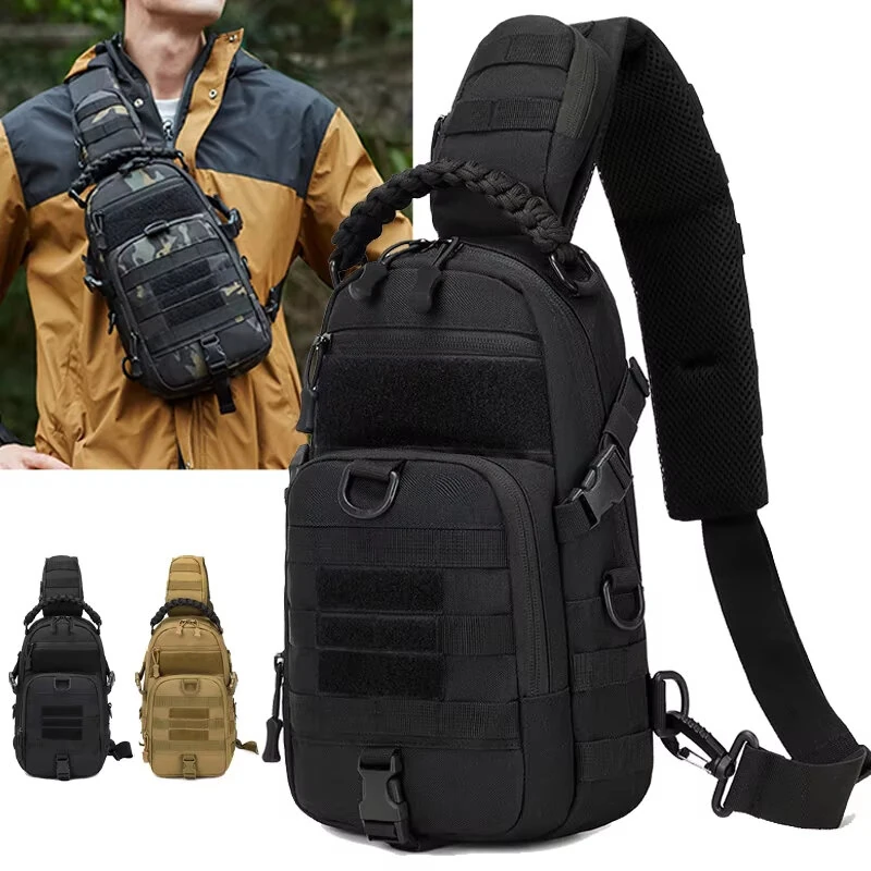 (image for) Men Fishing Chest Bag Fanny Pack Outdoor Sports Backpack Camping Hiking Climbing Cycling Shoulder Bag